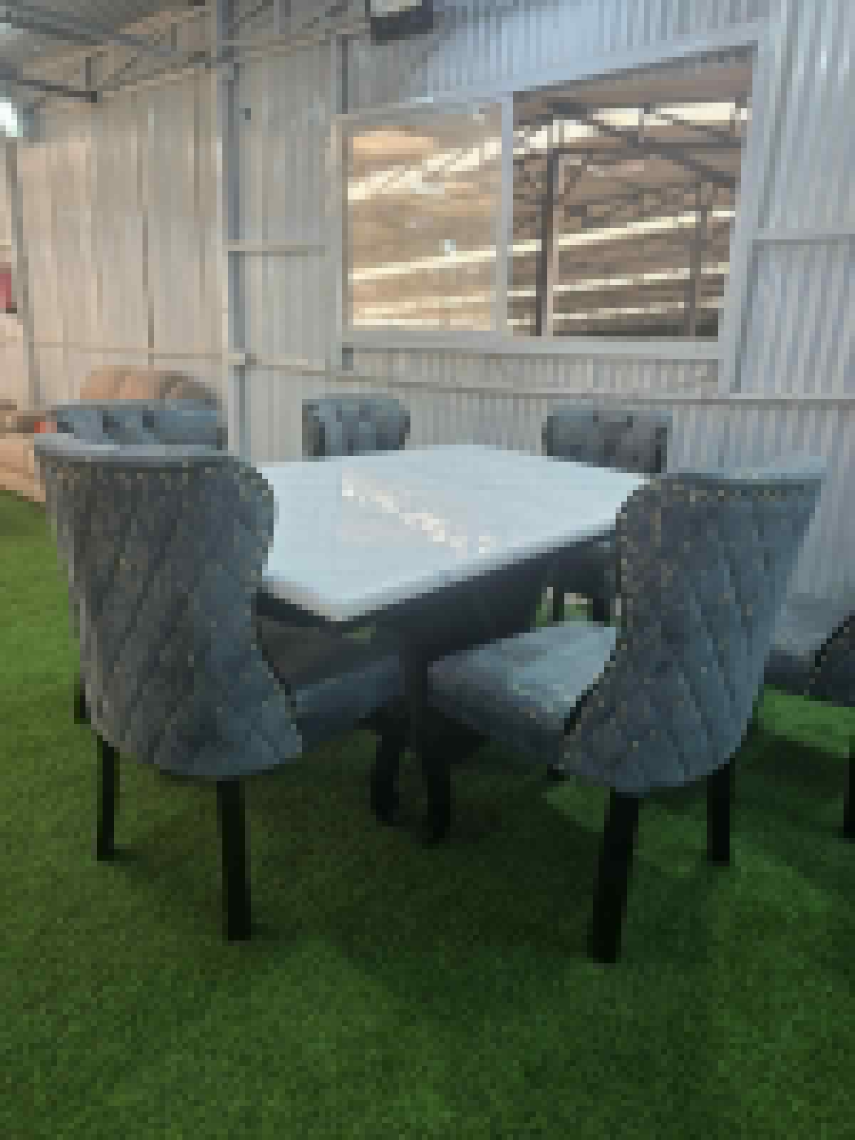 Modern 4-Seater Quilted Dining Set